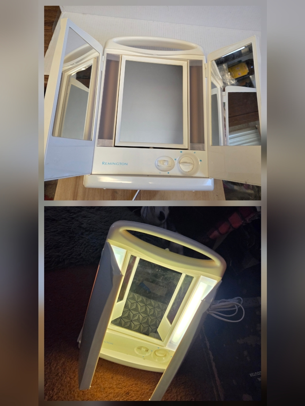 Vintage 90s Remington True-to-Light Makeup Vanity Mirror